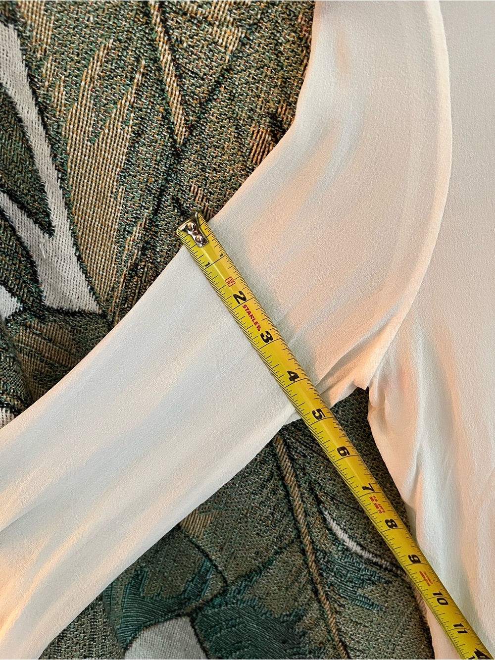 Saint Laurent Ivory Tie-Neck Sheer Blouse - Picture 11 of 14
